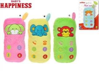Obrázek z Chrastítko telefon plyš 12cm, 4dr 